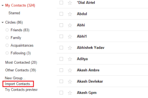 import contacts from gmail to android