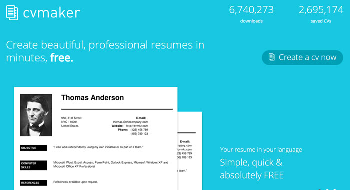 Best website build free resume