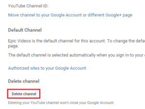 delete your YouTube account