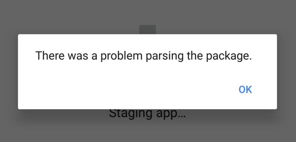 There is a Problem Parsing the Package