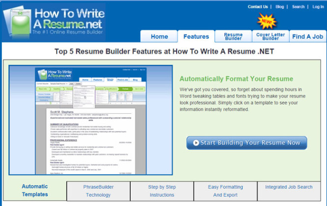 resume builder website template free download