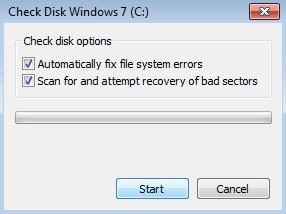 check for disk errors