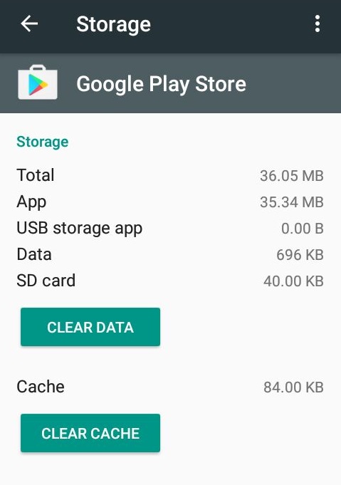 clear play store cache