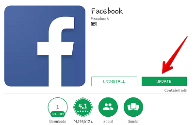 update facebook app on Android