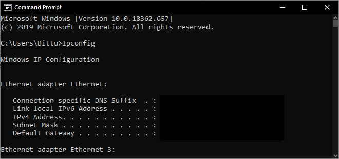 ipconfig