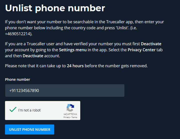 Unlist-phone-number-on-truecaller