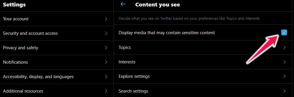 Display media that may contain sensitive content
