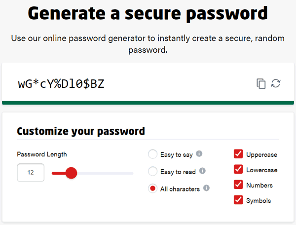 LastPass password generator online