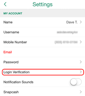 snapchat login verification