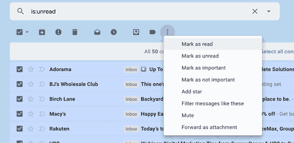 Mark Emails as Read in Gmail 1