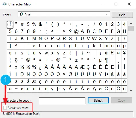 5 Character Map dialog advanced Options.png 1